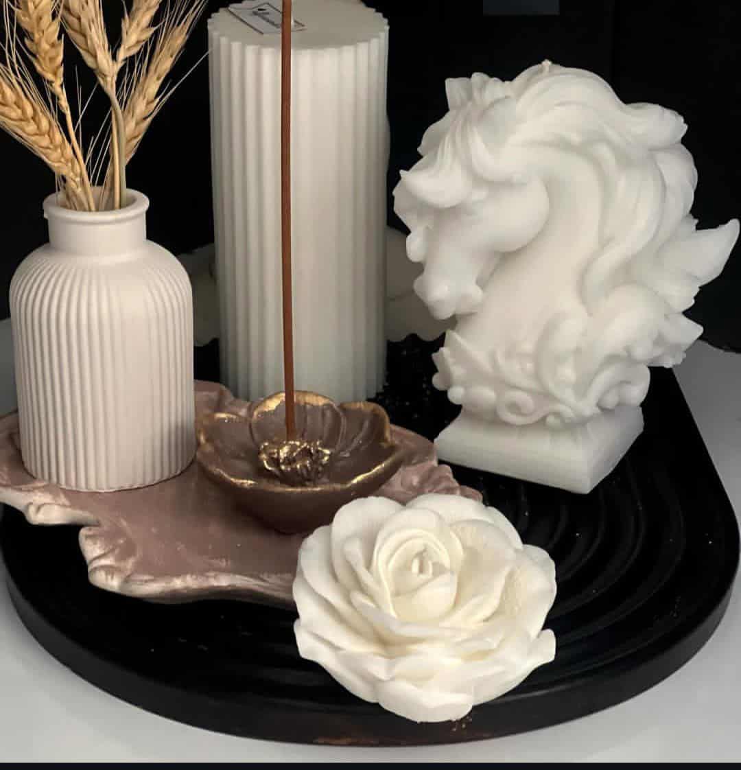 تصویر 2 از شمع گل رز شیک و خاص برای تزیین منزل