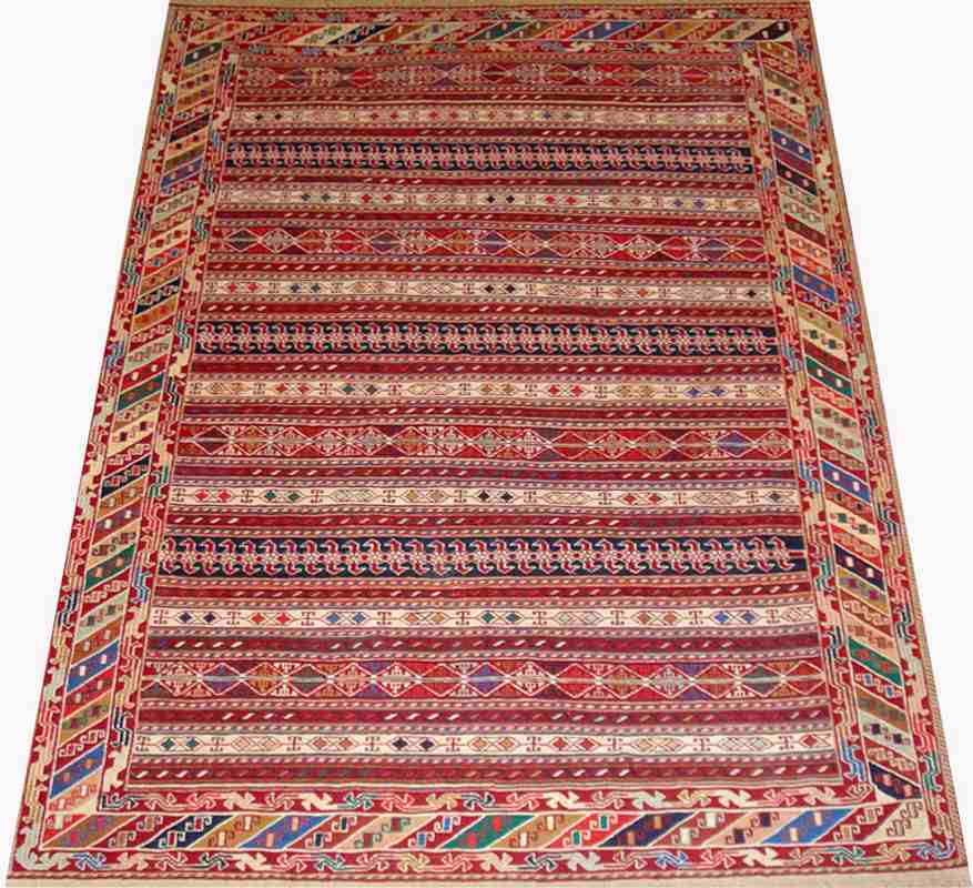 تصویر 3 از گلیم دستبافت سوزنی سیرجان نمایانگر هنر نساجی سنتی و سبک سیرجانی