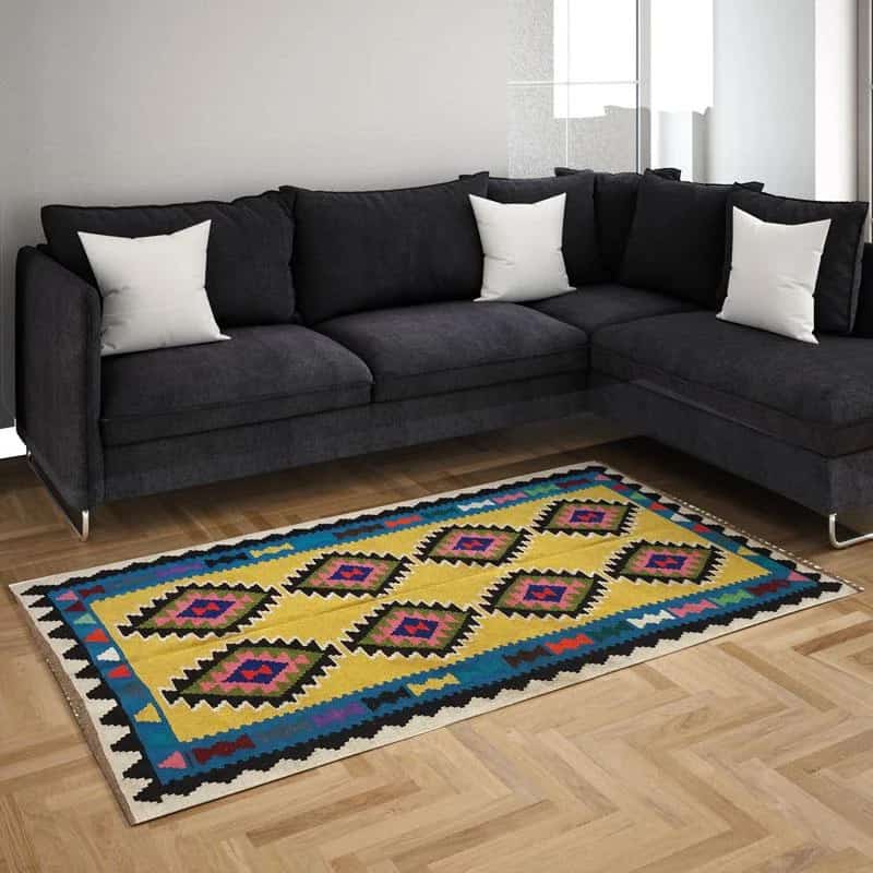 تصویر 2 از گلیم دستبافت پشمی مناسب دکوراسیون سنتی و گرم