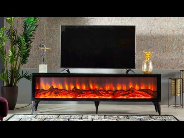میز تلویزیون طرح شومینه نصب آسان و استفاده راحت خانگی