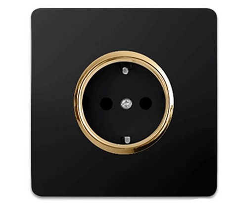 کلید و پریز مشکی طلایی با ظاهری شیک و مدرن