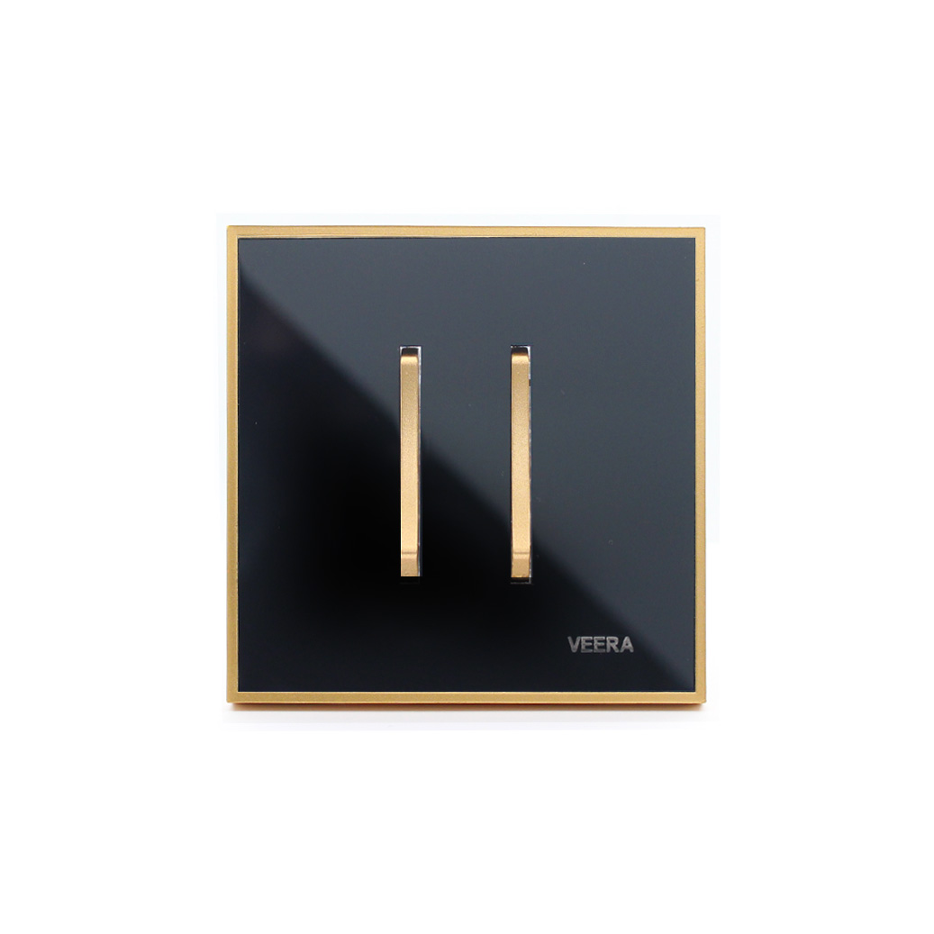 تصویر 1 از کلید و پریز مشکی طلایی با ظاهری شیک و مدرن