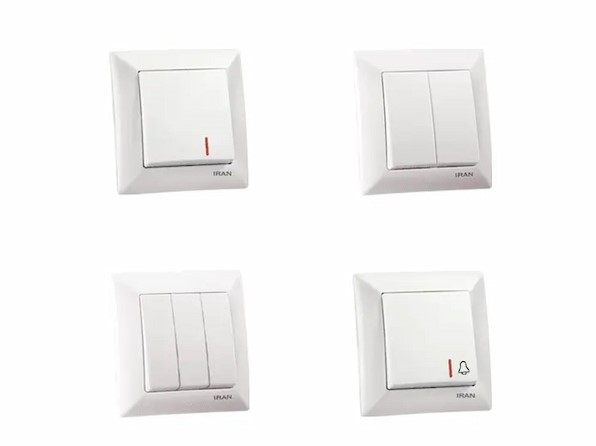 تصویر 1 از انواع کلید و پریز سفید با طراحی ساده و زیبا