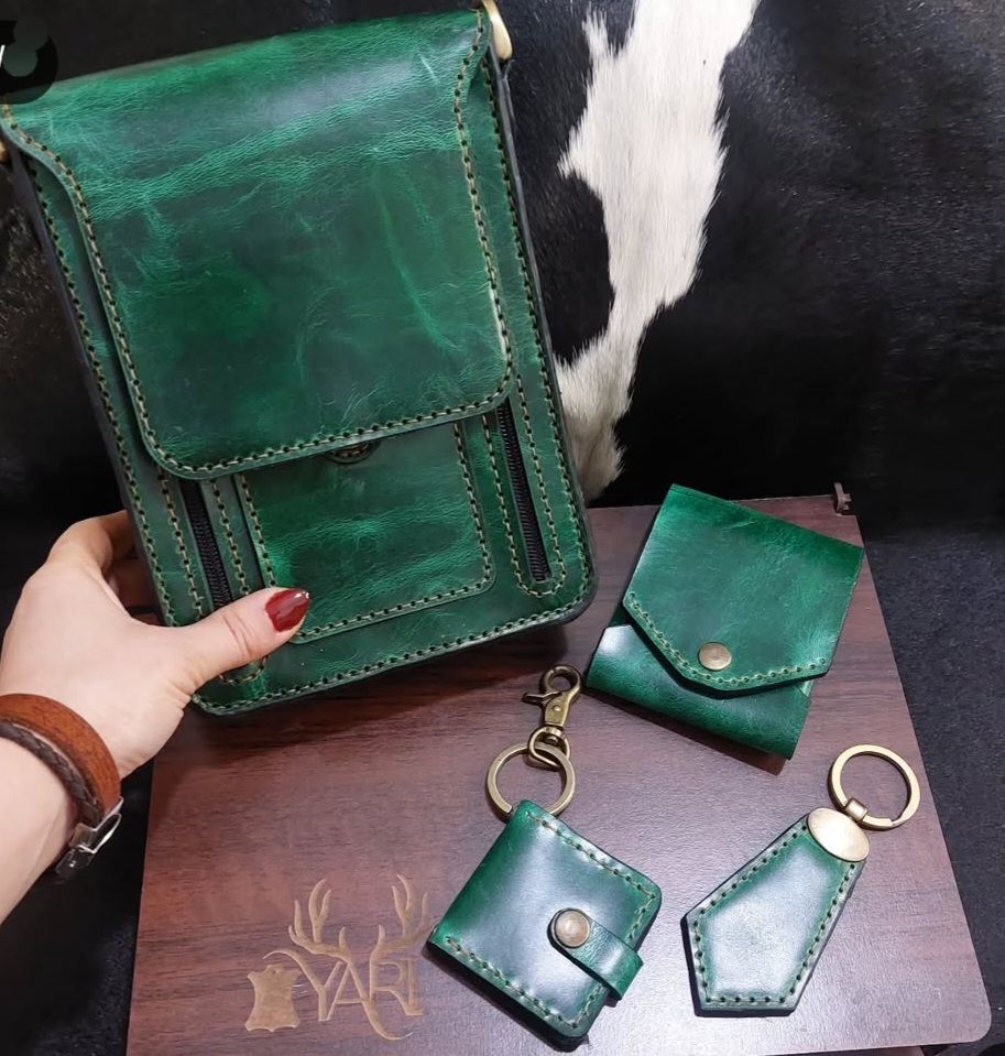 ست کیف چرم زنانه مجلسی دستدوز با قیمت صادرات