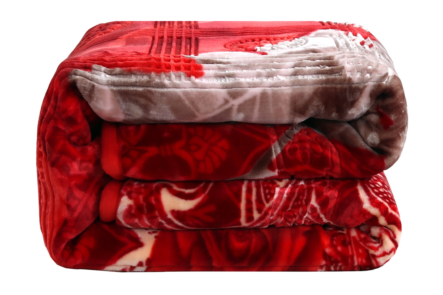 تصویر 2 از پتو گلبافت قرمز سبک و لطیف با نرمی فوق العاده