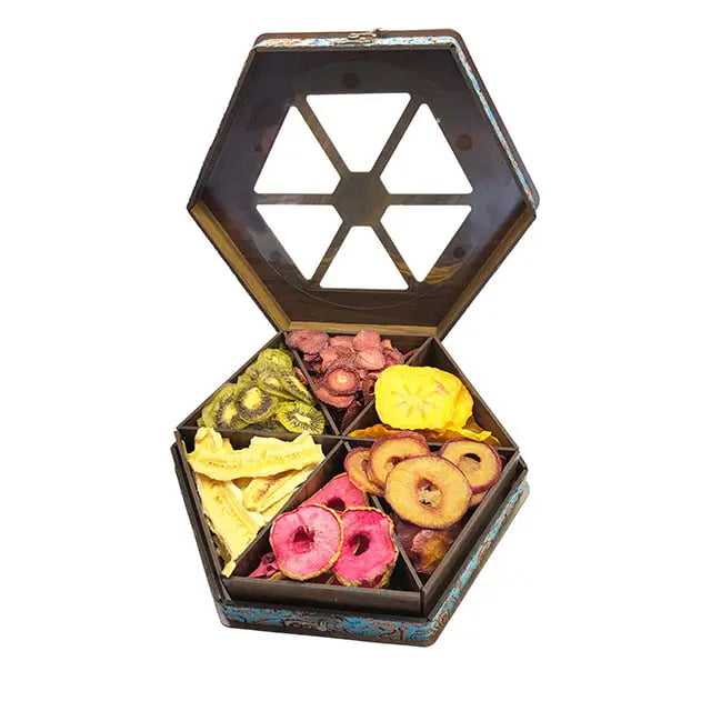 باکس هدیه میوه خشک مخلوط متنوع با بسته بندی لوکس و مقاوم