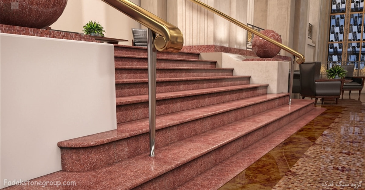 تصویر 1 از سنگ تراورتن قرمز آذر شهر ترکیب رنگ طبیعی جلوه سنگی خاص