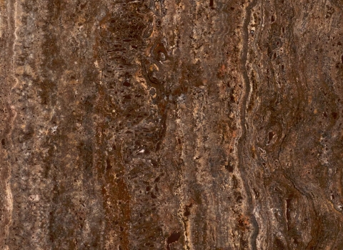 تصویر 2 از سنگ تراورتن خرمایی تکاب با جلوه طبیعی و رگه‌ های زیبا برای نما