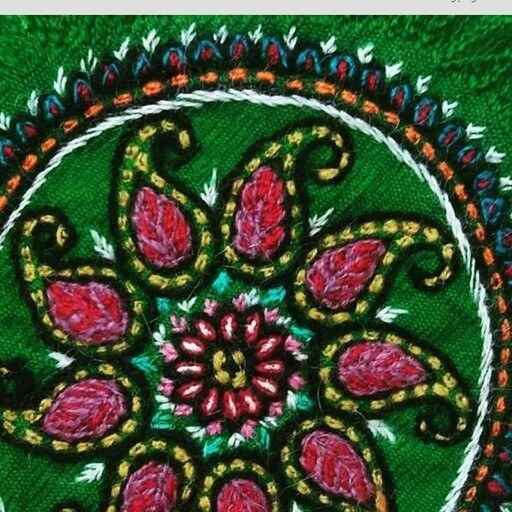 تصویر 1 از جانماز پته سبز نخی سنتی هنر اصیل کرمان