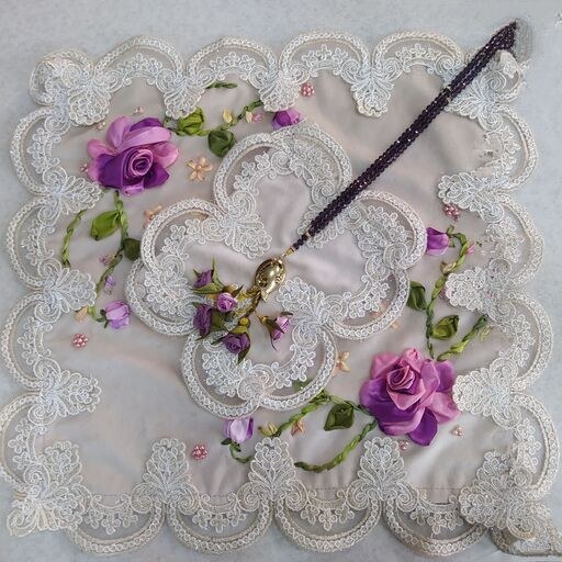 تصویر 3 از سجاده و جانماز عروس ابریشمی دانتل دار