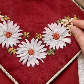 جانماز خامه دوزی با الگو های مدرن رنگی