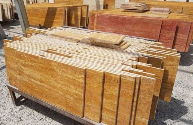 تصویر 4 از سنگ تراورتن لیمویی سطح صیقلی و یکنواخت با ترکیب رنگی ملایم و دلنشین