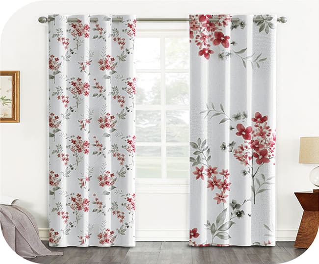 پارچه پرده‌ای گلدار با ترکیب رنگ زیبا