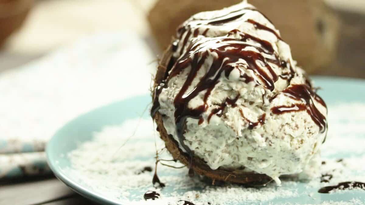 بستنی نارگیلی شکلاتی طعمی شیرین و طراوت بخش