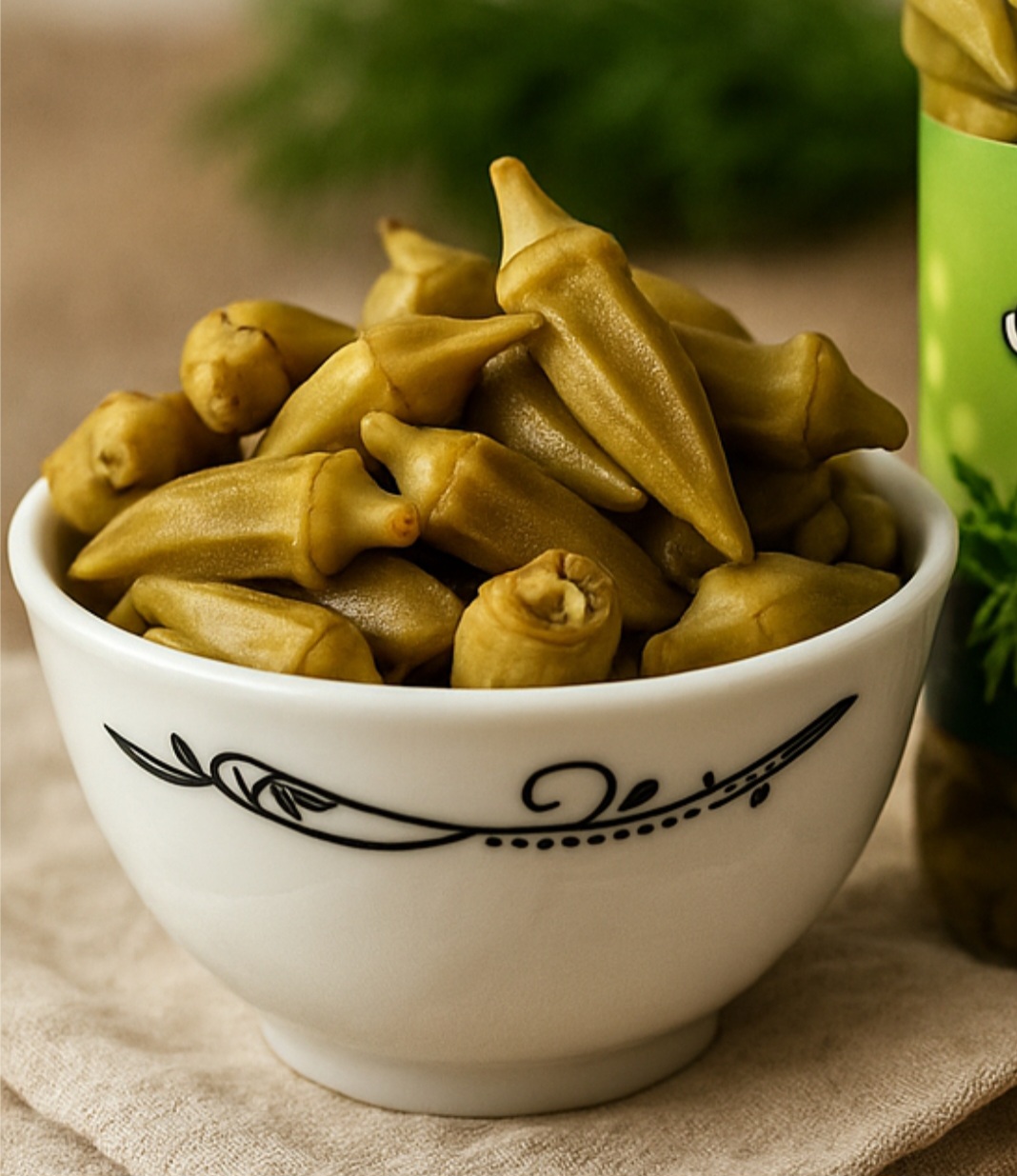 شوری بامیه با نمک کنترل شده و مرغوب