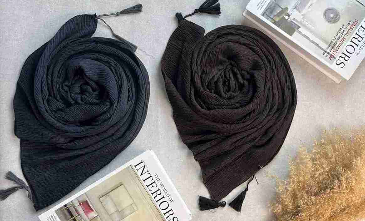 تصویر 1 از فروش عمده شال برشکا منگوله چوبی + قیمت یزد