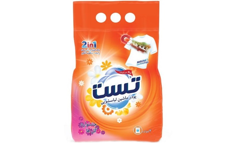 پودر لباسشویی تست ۴ کیلویی با کف کنترل‌ شده و حل‌ شوندگی سریع در آب