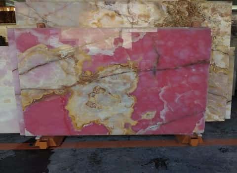 تصویر 2 از سنگ مرمریت صورتی بجستان قابل نصب روی دیوار داخلی با رنگ طبیعی