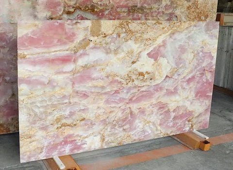 تصویر 3 از سنگ مرمریت صورتی بجستان قابل نصب روی دیوار داخلی با رنگ طبیعی