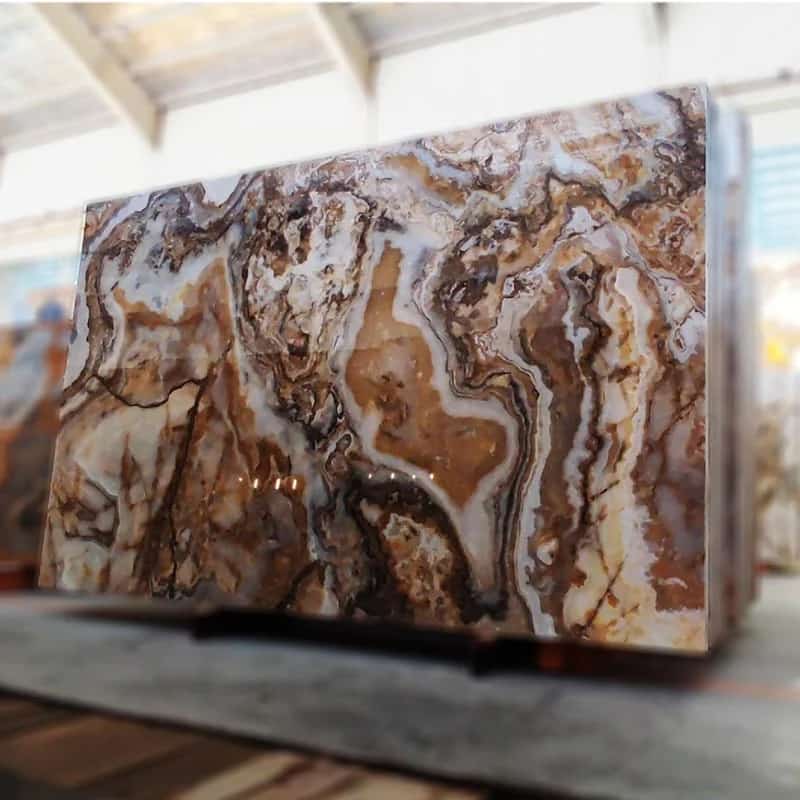 تصویر 4 از سنگ مرمریت قهوه ای قابل نصب روی دیوار داخلی و ستون‌ ها