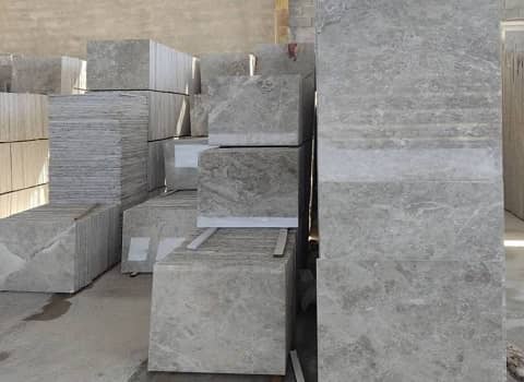 تصویر 1 از سنگ مرمریت خاکستری تبریز با زمینه یکدست و شکیل