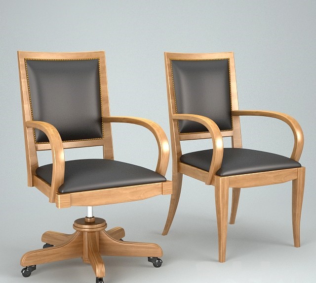 صندلی اداری چوبی و چرمی با دوام و راحتی