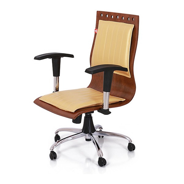 تصویر 3 از صندلی اداری چوبی و چرمی با دوام و راحتی