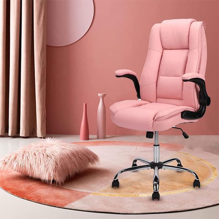 صندلی اداری صورتی با روکش ضد لک و تمیز کاری آسان