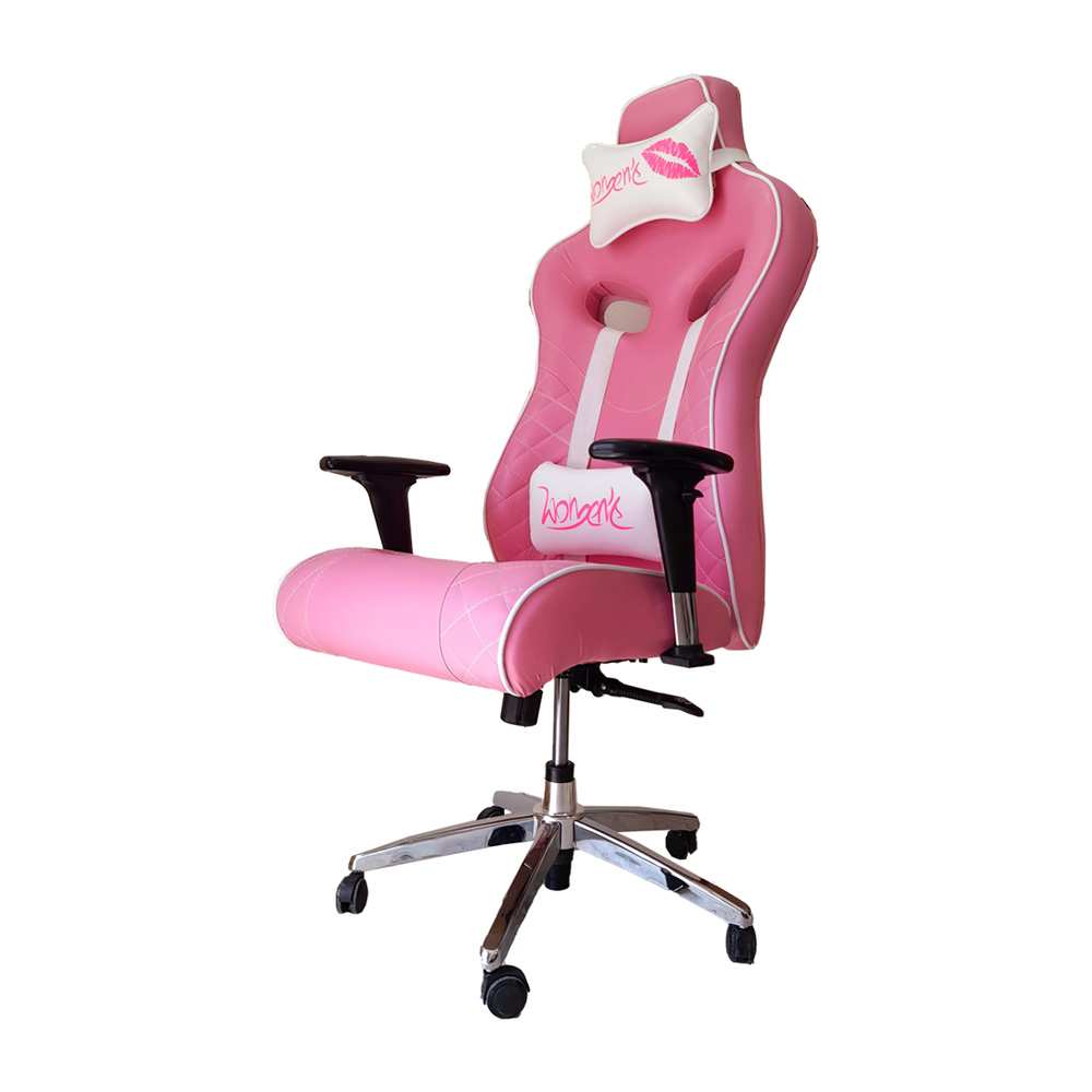 تصویر 2 از صندلی اداری صورتی با روکش ضد لک و تمیز کاری آسان