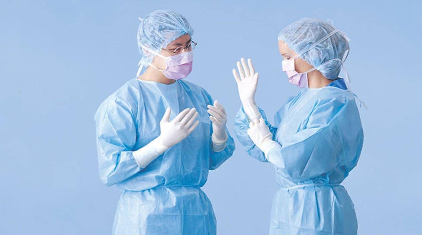 گان جراح مچ دار با طراحی ارگونومیک و دقت بالا با پارچه