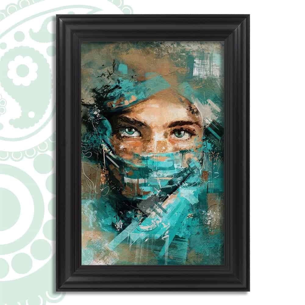 تصویر 4 از تابلو فرش چهره هنری با جزئیات دقیق و شفاف