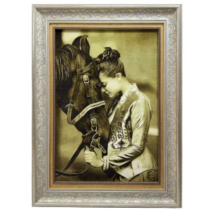 تصویر 1 از تابلو فرش چهره هنری با جزئیات دقیق و شفاف