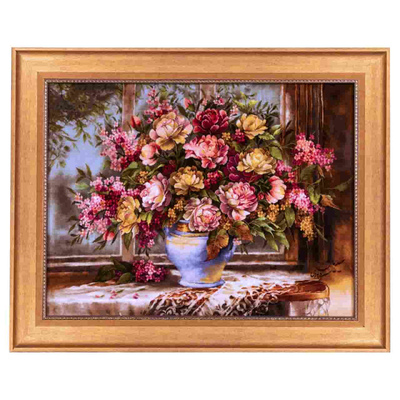 تصویر 3 از تابلو فرش گل و طبیعت مناسب فضای پذیرایی منزل