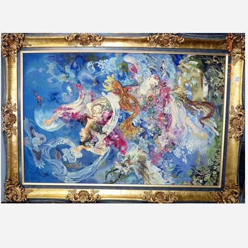 تابلو فرش طرح مینیاتور الهام گرفته از هنر ایرانی