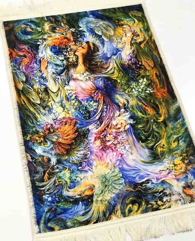 تصویر 1 از تابلو فرش طرح مینیاتور الهام گرفته از هنر ایرانی