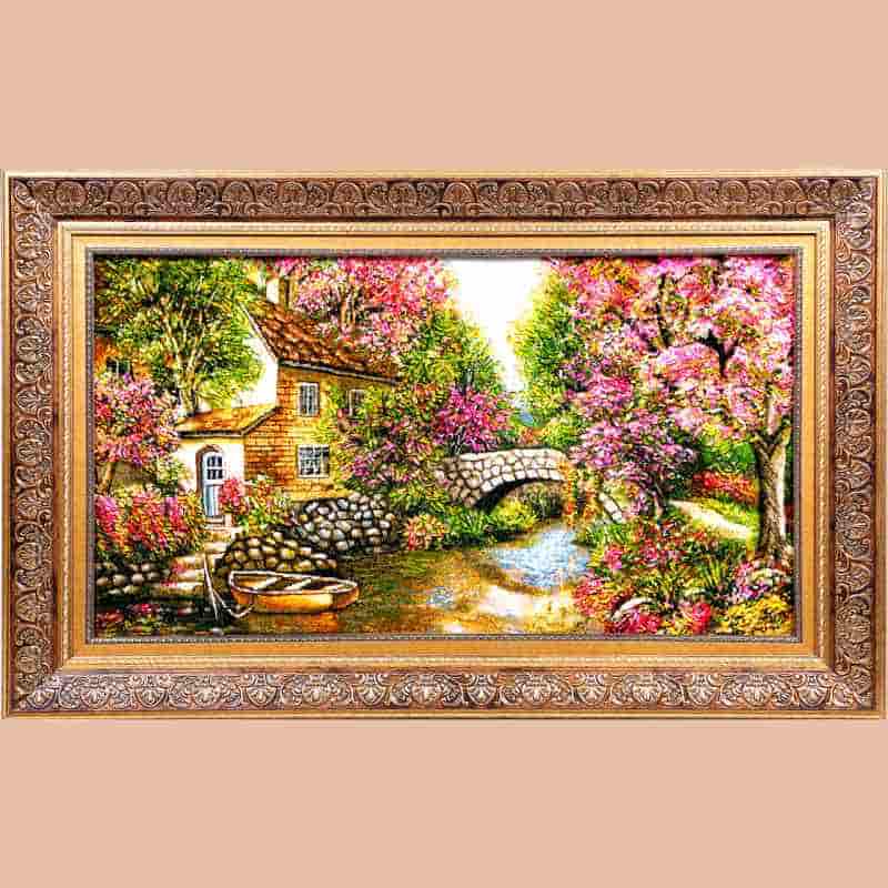 تصویر 1 از تابلو فرش کلاسیک دیواری با بافت بسیار ظریف