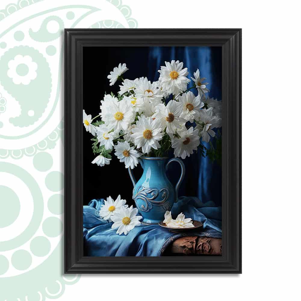 تصویر 3 از تابلو فرش طرح گل کلاسیک با رنگ آرام و ملایم مخصوص دکوراسین