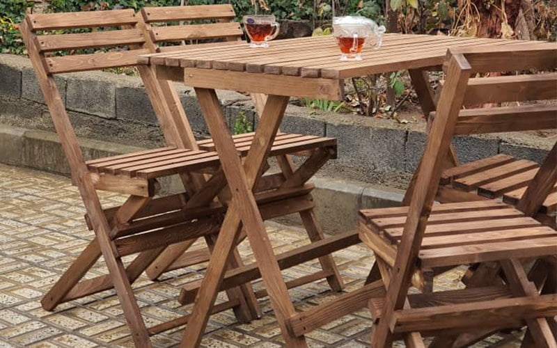 ست صندلی مسافرتی چوبی ساخته شده از چوب مرغوب