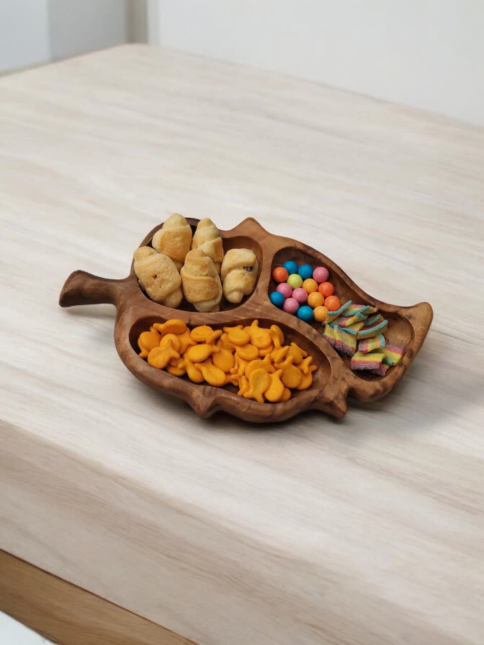 تصویر 4 از آجیل خوری چوبی طرح برگ مناسب میز های پذیرایی کلاسیک