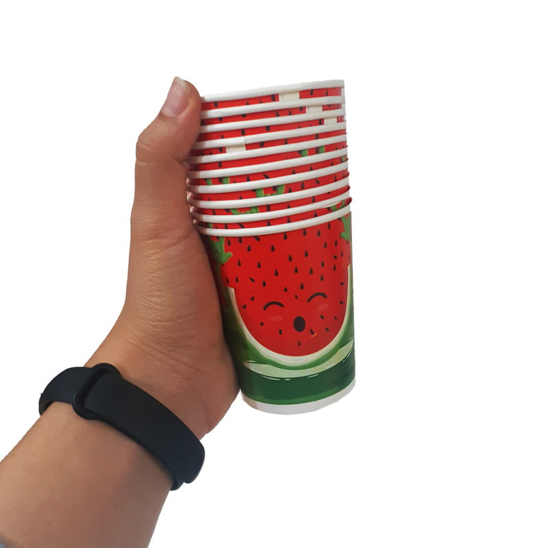 لیوان یکبار مصرف هندوانه ای با طراحی شاد و جذاب