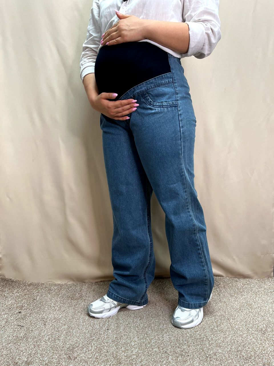 تصویر 5 از شلوار جین حاملگی بدون زاپ با پارچه کشی راحت