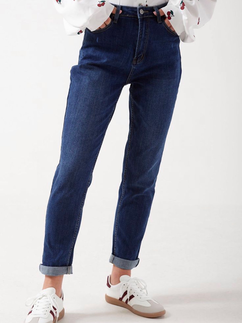 تصویر 4 از شلوار جین سرمه ای زنانه با فیت چسبان و سایز بندی مختلف