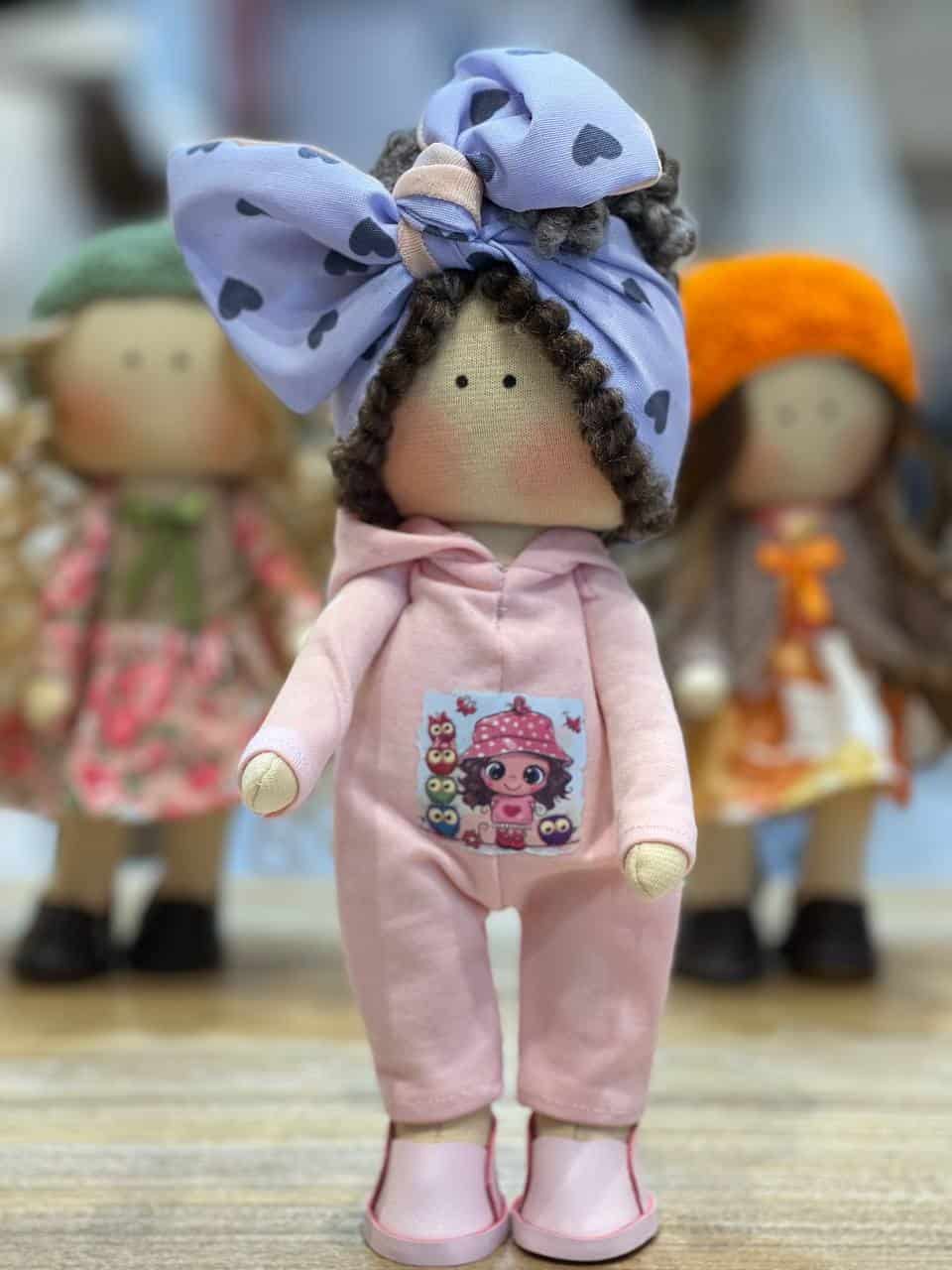 تصویر 2 از عروسک صورتی دخترانه با پارچه ضد لک