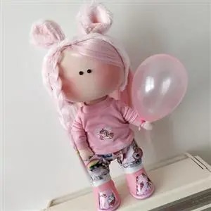 تصویر 3 از عروسک صورتی دخترانه با پارچه ضد لک