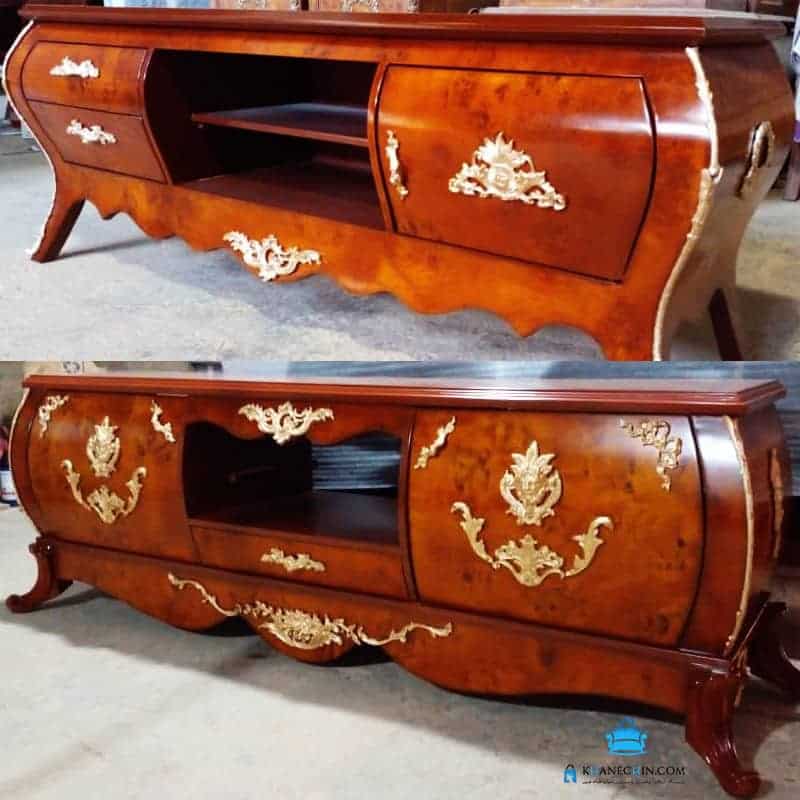 تصویر 4 از میز تلویزیون خمره ای طراحی منحنی چوبی مناسب فضاهای خاص