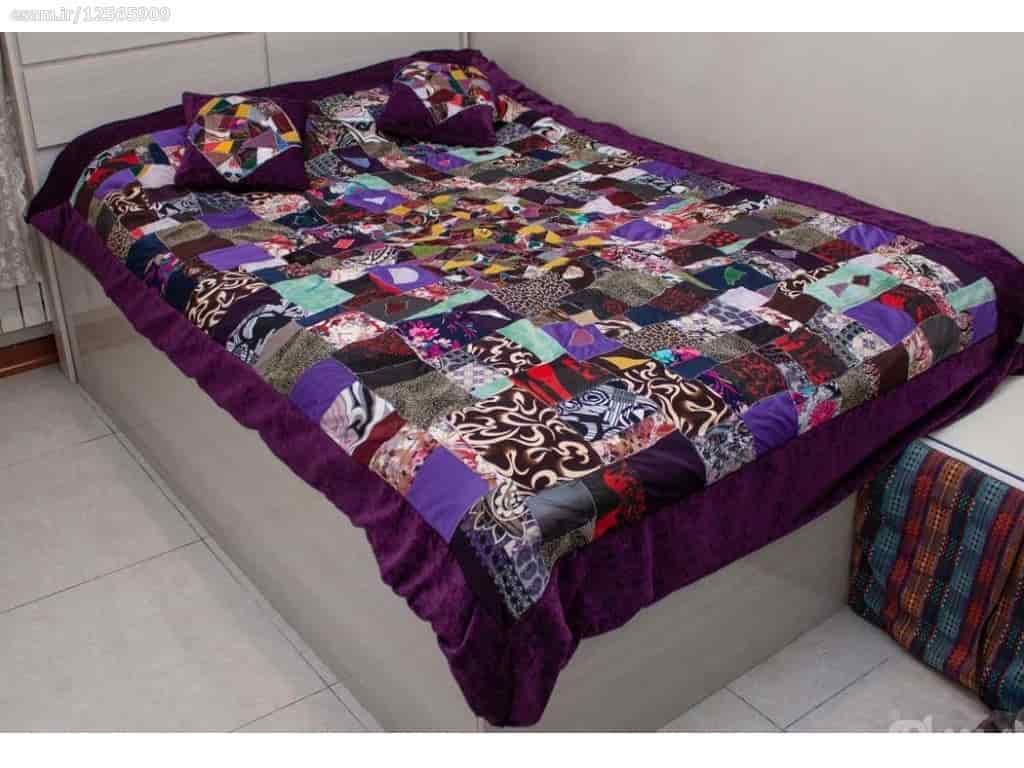 تصویر 1 از پتو چهل تیکه بافت نواری رنگارنگ و لطیف