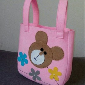 تصویر 2 از کیف خرسی نمدی با طراحی فانتزی و جذاب برای کودکان و نوجوانان