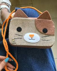 کیف نمدی طرح گربه با بافت نرم و دوخت محکم و باکیفیت