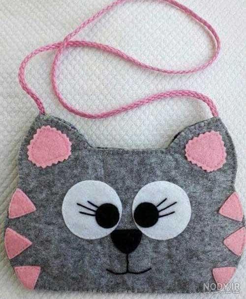 تصویر 4 از کیف نمدی طرح گربه با بافت نرم و دوخت محکم و باکیفیت