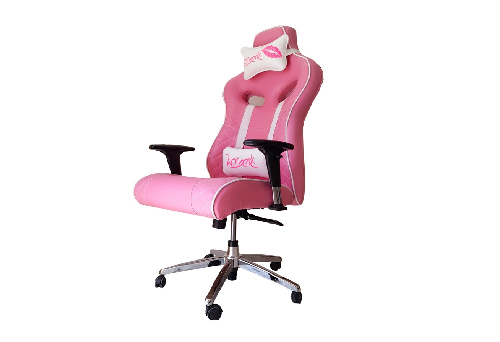 صندلی اداری صورتی قاب جمع‌ و جور با سطح نشیمن نرم